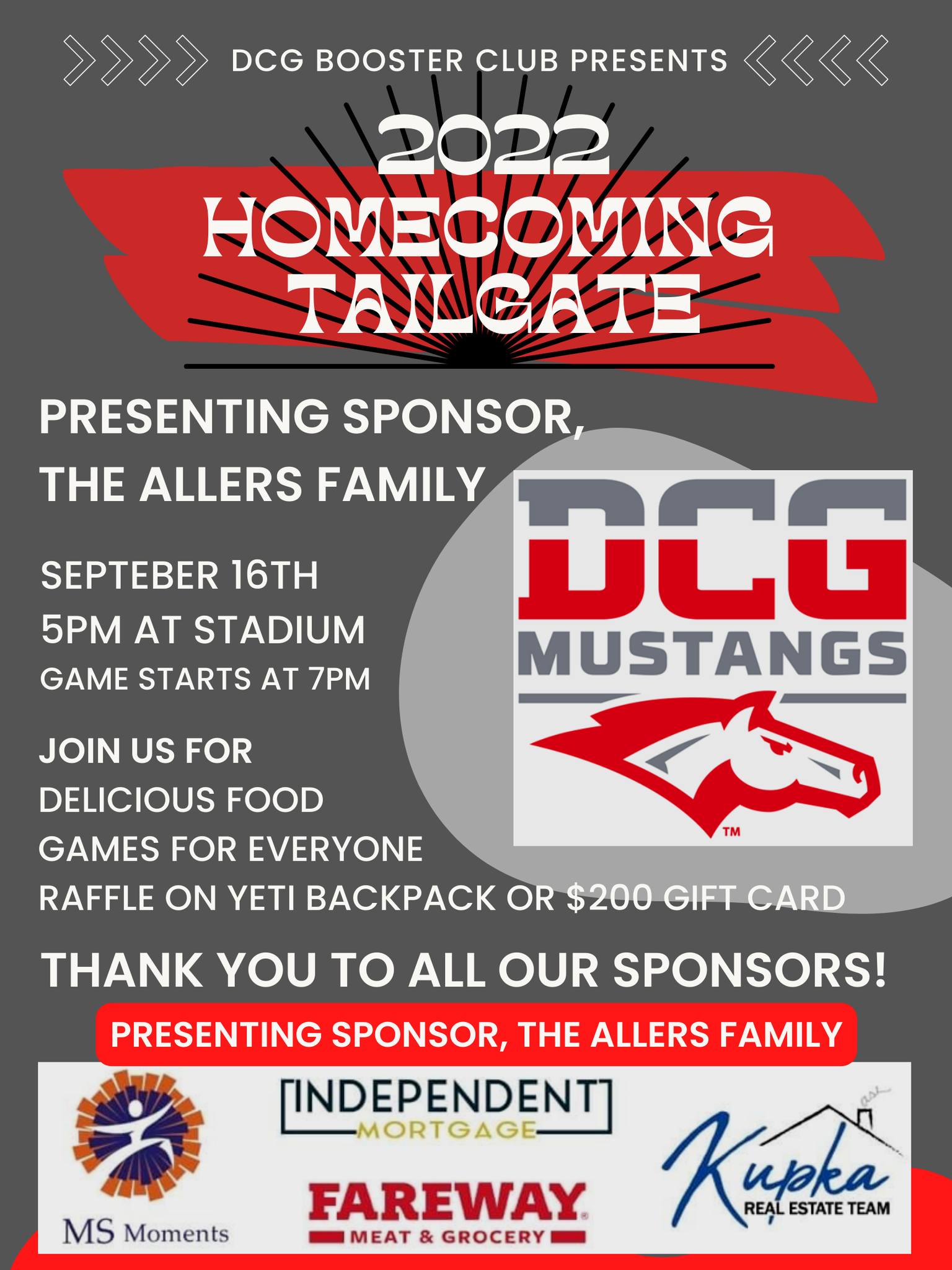 DCG Booster Homecoming Tailgate 2022