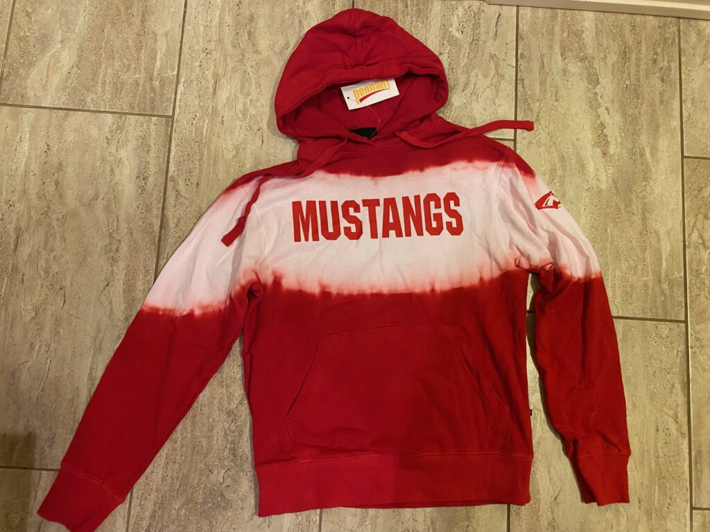 Pennant Red and White Tie Dye Hooded Sweatshirt